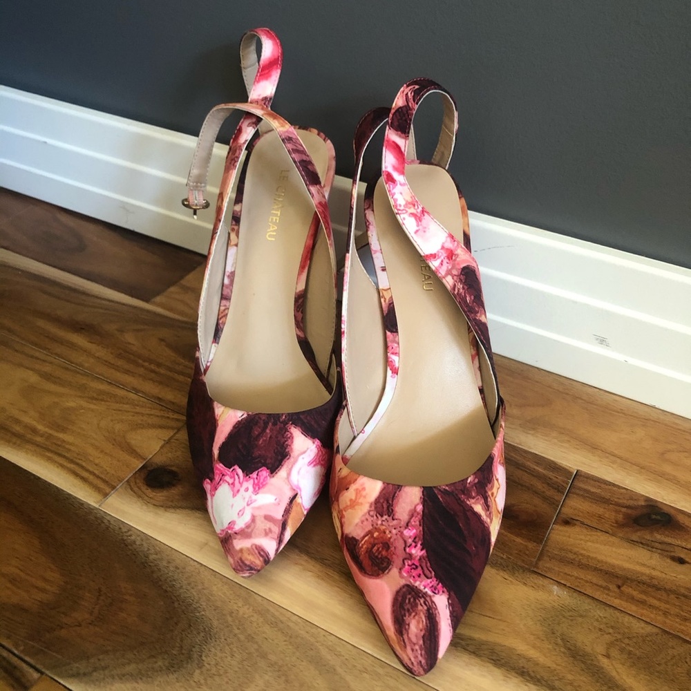Marbled Slingback Heels
